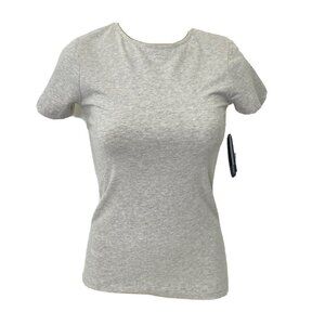 Melrose and Market Womens size Small Short Sleeve Cut Out Back T Shirt Top Gray